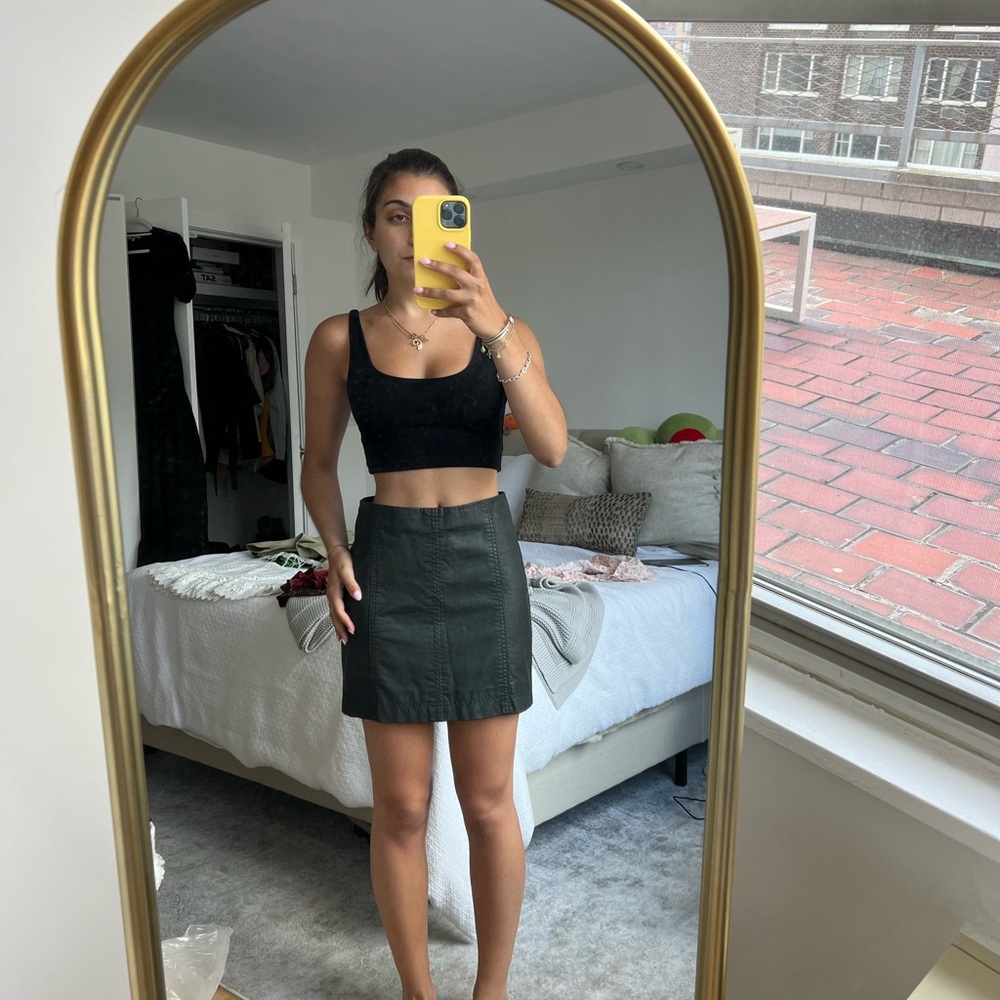 Free people leather mini skirt
